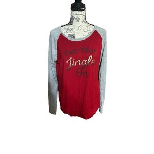 Maurices Pullover "Get Your Jingle On" Baseball Sweatshirt Women's size M